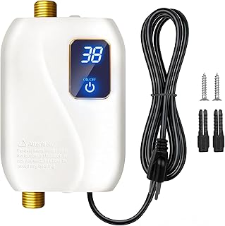 110V Tankless Water Heater Electric, 3000W Tankless Electric Water Heater Instant, Under Sink Water Heater with Digital Display, On Demand Hot Water Heaters Electric for Kitchen Washin Bathroom