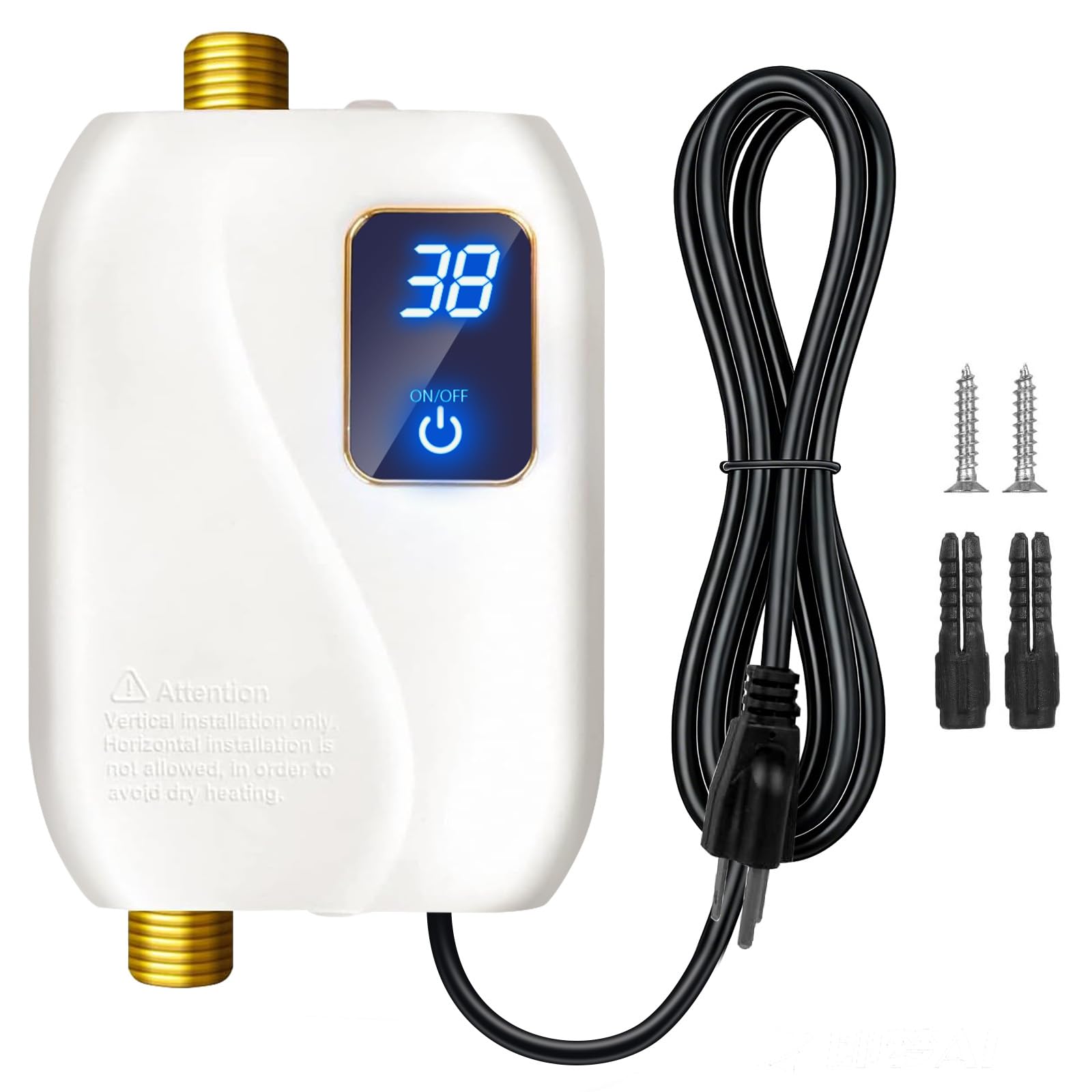 110V Tankless Electric Water Heater, 3000W Tankless Electric Water Heater, Instant Under Sink Water Heater with Digital Display, Water Heater