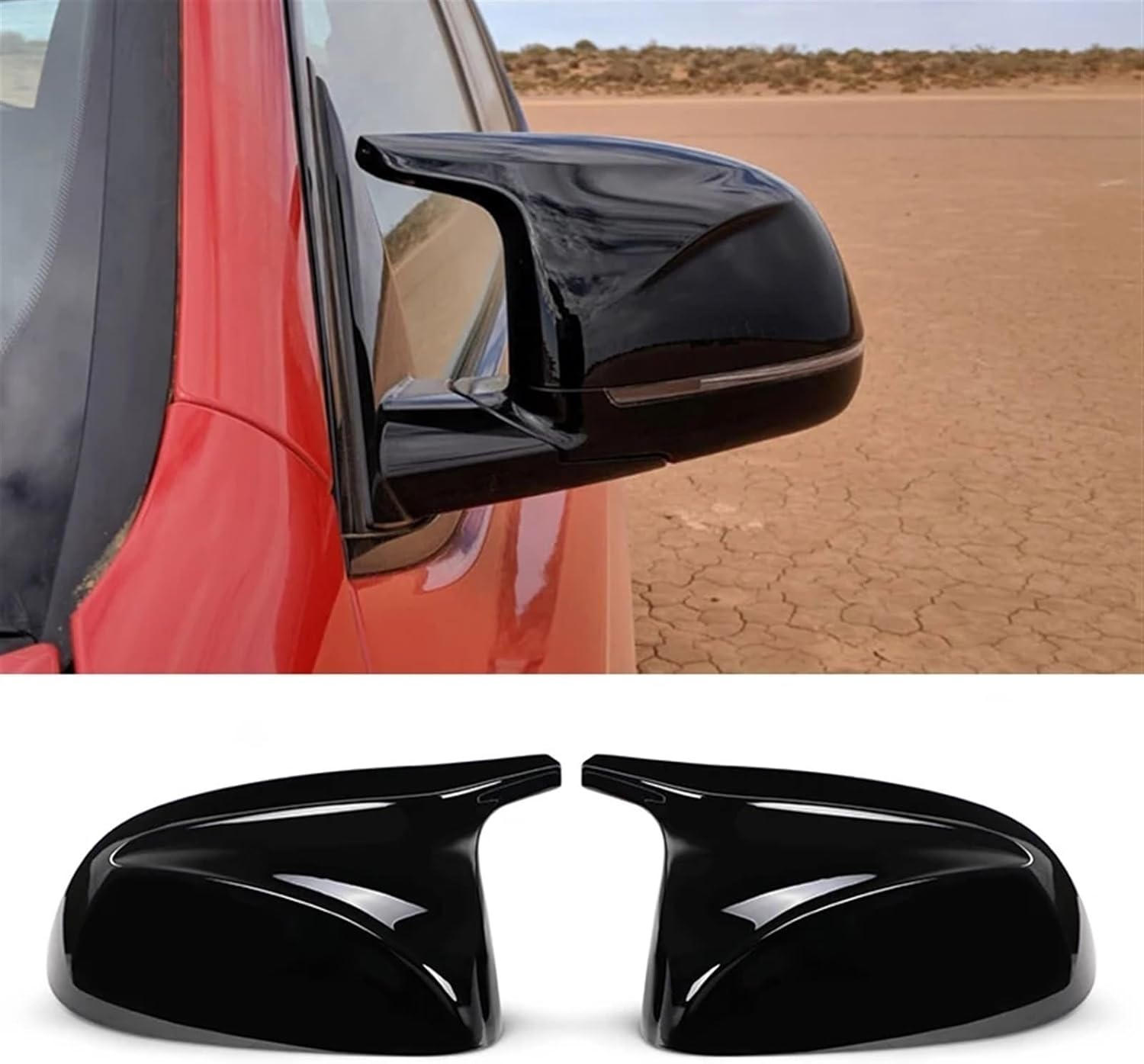 M Look Carbon Fiber Mirror Cover Compatible For BMW X3 G01 X4 G02 X5 G05 Side Door Rearview Cover Caps 2018 2019 2020+ (Color : Gloss black)