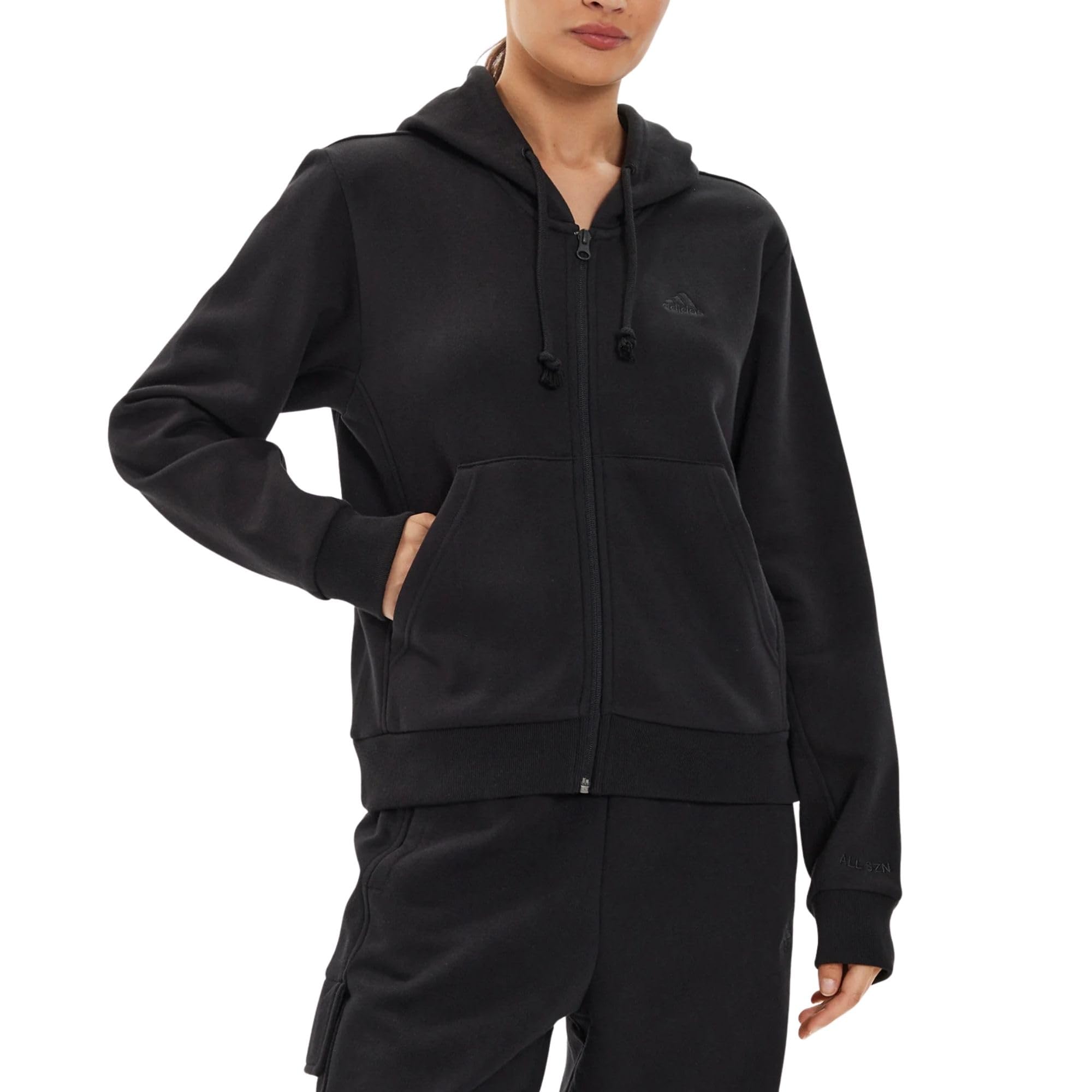 Adidas all Szn Fleece Full-Zip Hoodie Felpa con Cappuccio Donna