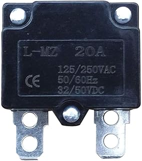 2Pcs 20A 125/250Vac 50Vdc Automatic Reset Relay Fuse Therma Switch Circuit Breaker Current Overload Protector Children Ride On Toy Car Accessories Accessory for RC Car Children Ride on Toys Replacement Parts