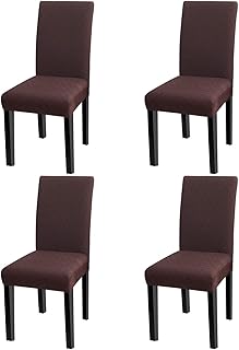 YISUN Fundas de Silla de Comedor en Jacquard, Elásticas y Modernas, Extraíbles y Lavables, Fundas de Licra para Sillas Altas 4/6 Piezas Fundas Protectoras para Sillas