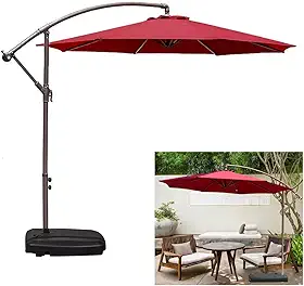Ombrelone Com Base 55L Lateral Suspenso Para Piscina Jardim Mali Cinza Quente - AMZ