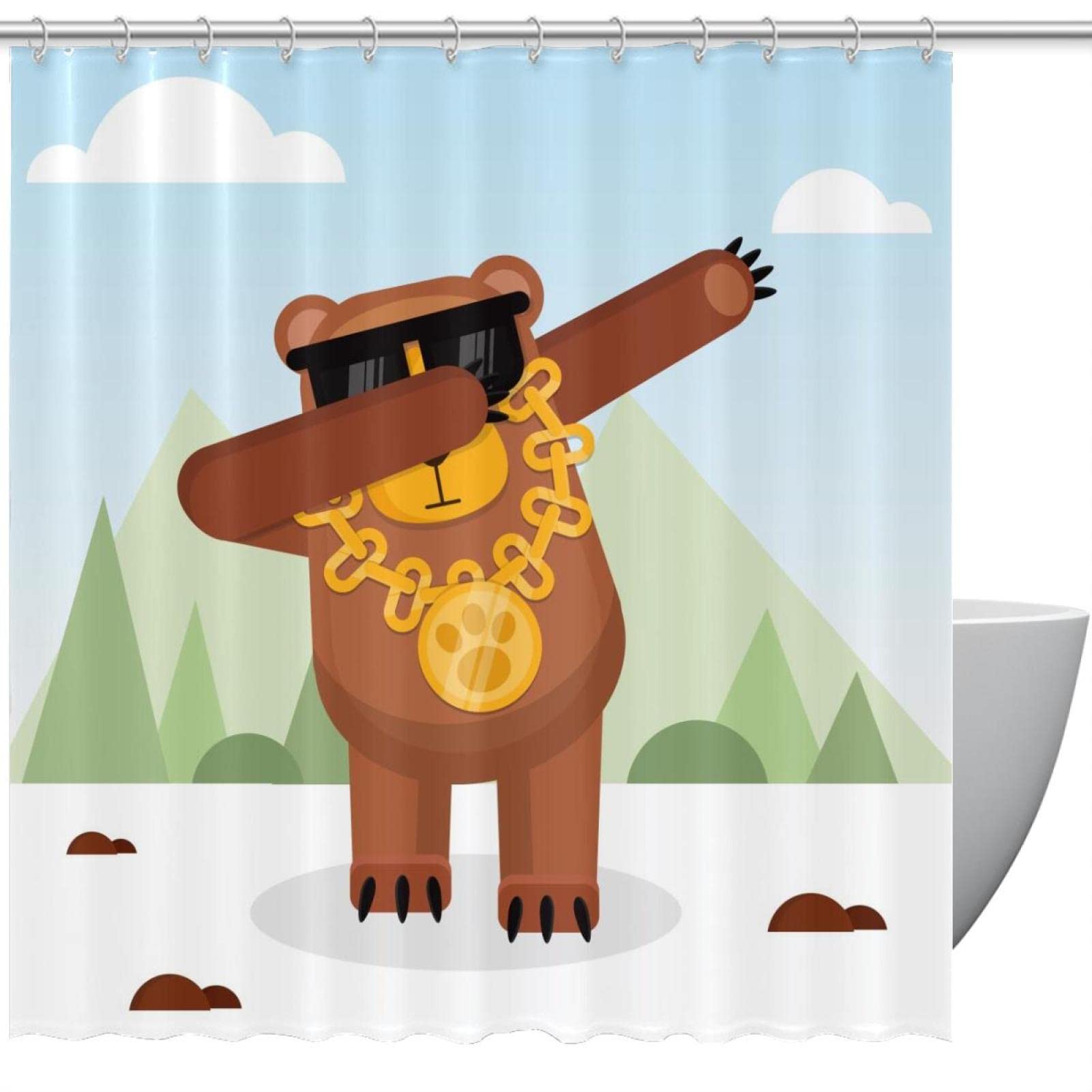 Rideau de douche Animal Dab 183 cm pour égayer la routine des enfants