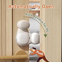 Vista 5 de SAFELON 4 topes automáticos de seguridad para bebés, protectores automáticos para dedos de puerta para niños, tope automático de puerta