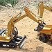 fisca RC Excavator Remote Control Crawler Tractor with Metal Shovel, 11 Channel 2.4G Full Function Construction Engineering Vehicle Electronic Hobby Toys with Simulation Sound and Flashing Light