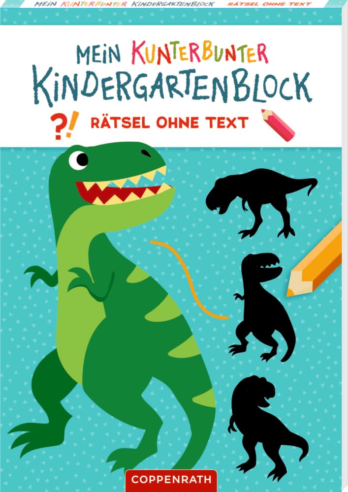 Mein kunterbunter Kindergartenblock: Rätsel ohne Text (Dinosaurier)