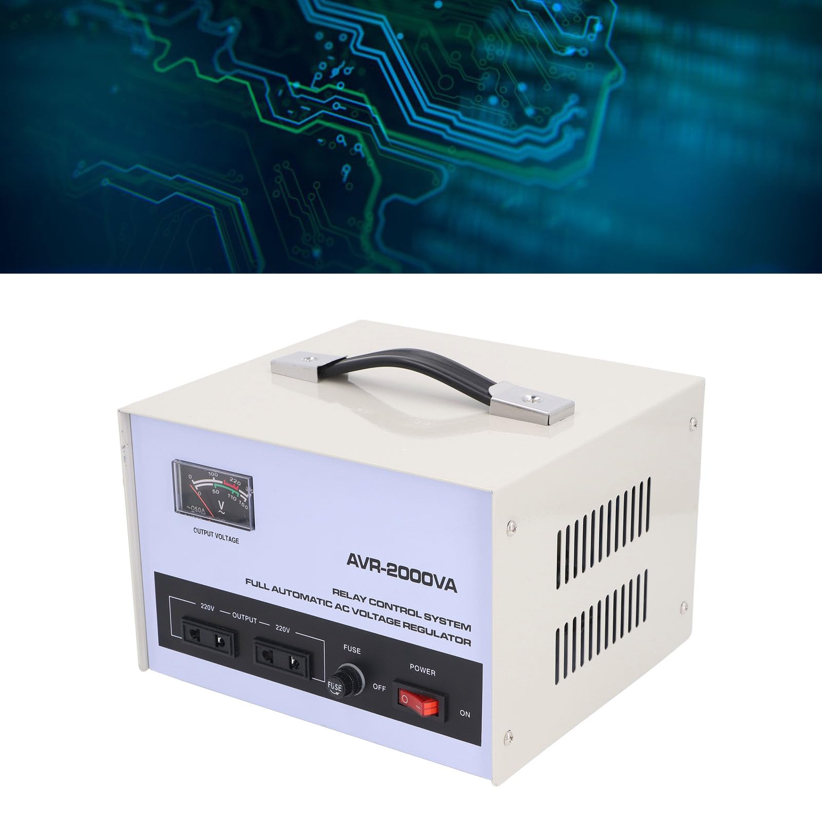 Trasformatore Step Up Down, Regolatore Automatico di Tensione Presa Universale Ingresso 160‑250 V Uscita 220 V per Elettrodomestico (Spina europea)