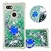 Produktbild FAWUMAN Hülle für Google Pixel 3 Diamant Ring Flüssig Treibsand Silikon TPU Bumper Hülle für Google Pixel 3Grüne Liebe