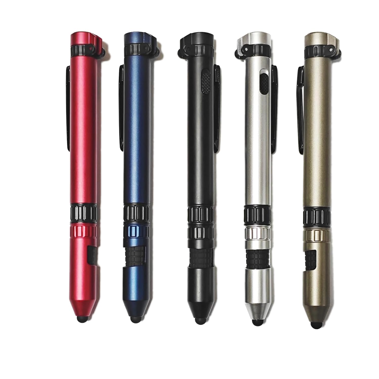 (5pcs) Creative Compass Outdoor Multifunctional Screwdriver Tool Ballpoint Pen, Cell Phone Holder Ballpoint Pen, Touch Screen LED Lighted Pen - Image 4