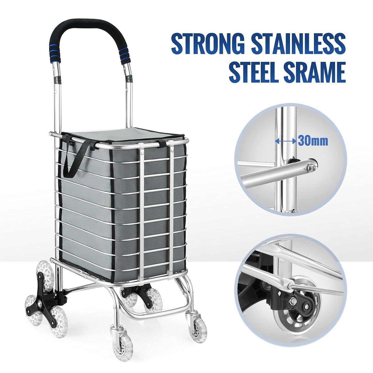 Collapsible Shopping Trolley Cart 