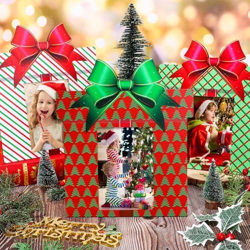 Cadres photo de Noël Whaline bois | Déco de table festive 27x23 cm