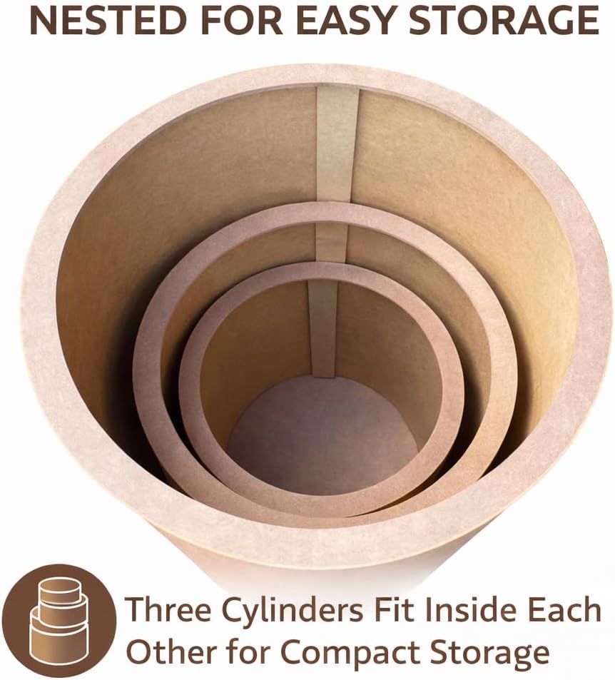 3-Piece Cylinder Pedestal Stand Set for Party Decor – Round Display Tables for Cake, Dessert, Balloon Decoration, Wedding, Birthday and Event Setup