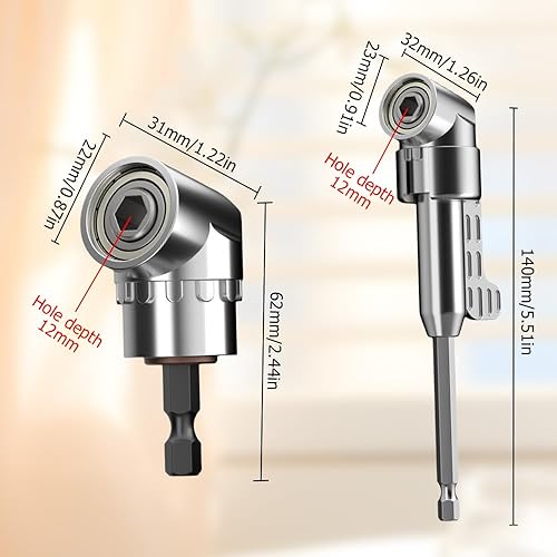 Miniatura 2 de Adaptador de taladro de ángulo recto de 105 grados, nuevo destornillador de cabeza recta, adaptador de enchufe de destornillador eléctrico, cubo de