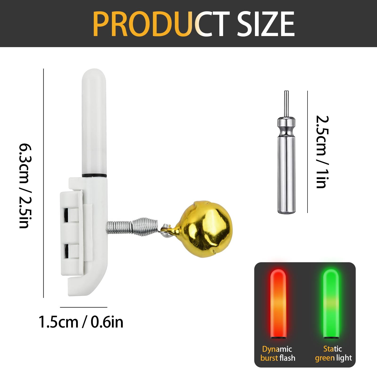 Luci Per Canna Da Pesca Notturna - 4 Pezzi Con Allarme E Batterie - Indicatore Abboccata LED - Foto 6