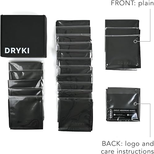 Miniatura 6 de Pañuelos deportivos de microfibra para absorber el sudor de las manos, la cara y el cuerpo (negro clásico, paquete de 20unidades envueltas