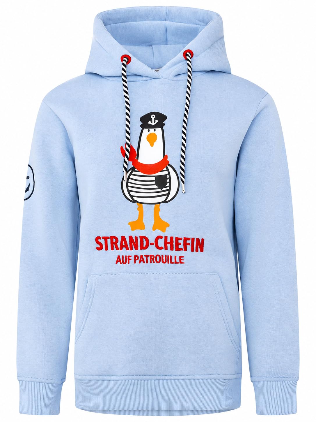 Zwillingsherz Hoodie Sweatshirt Pullover Damen mit Kapuze Möve Strand-Chefin Leo Strong – Kängurutasche Maritim - Übergang Frühling Herbst