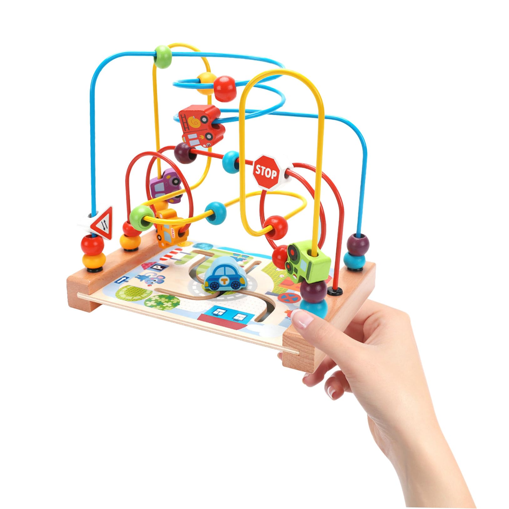 Hohopeti Laberinto Educativo Oceánico de Madera Cuentas Juguete, para Niños