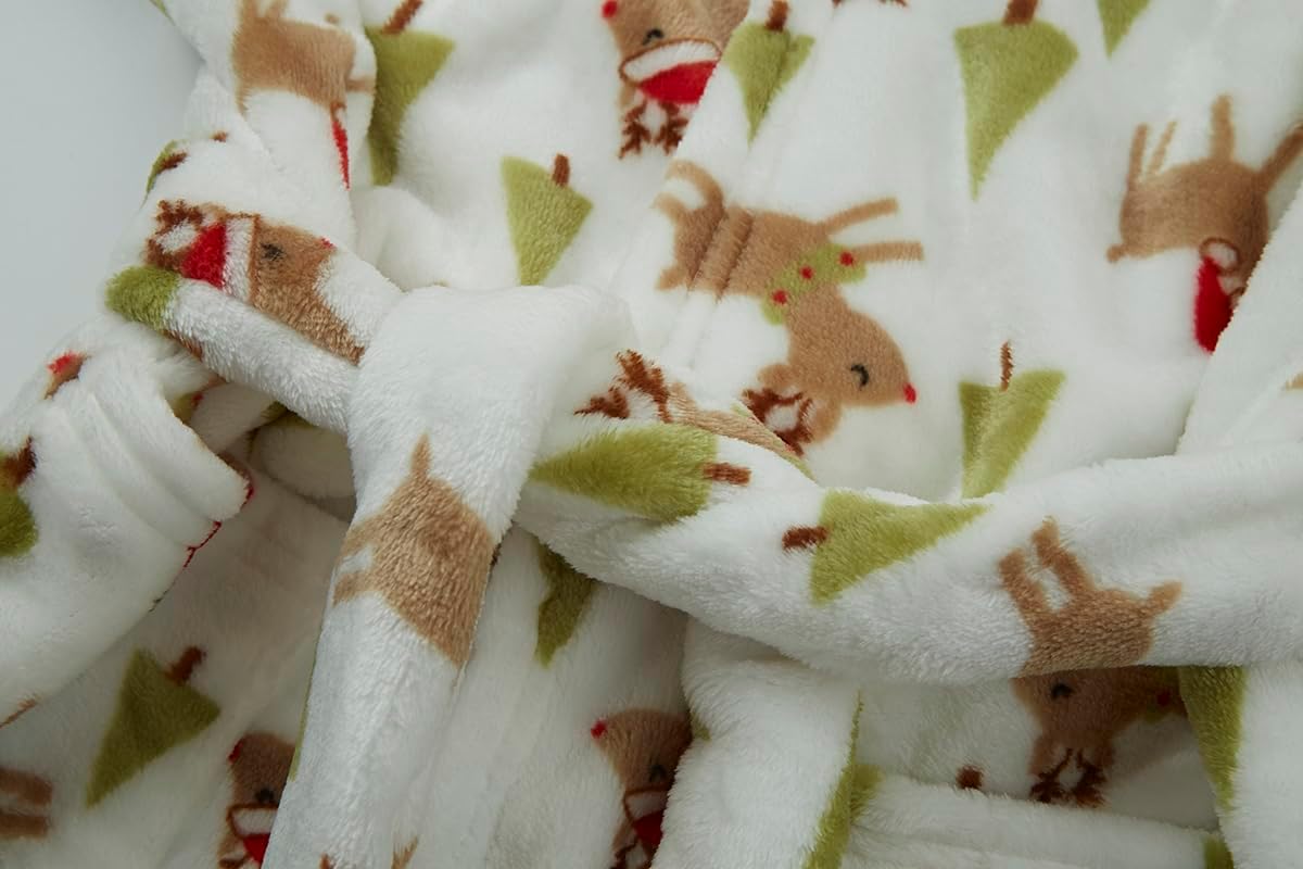 YOLIA Boys Girls Robes Kids Hooded Sleepwear Soft Fleece Bathrobes Cute Housecoat Gowns