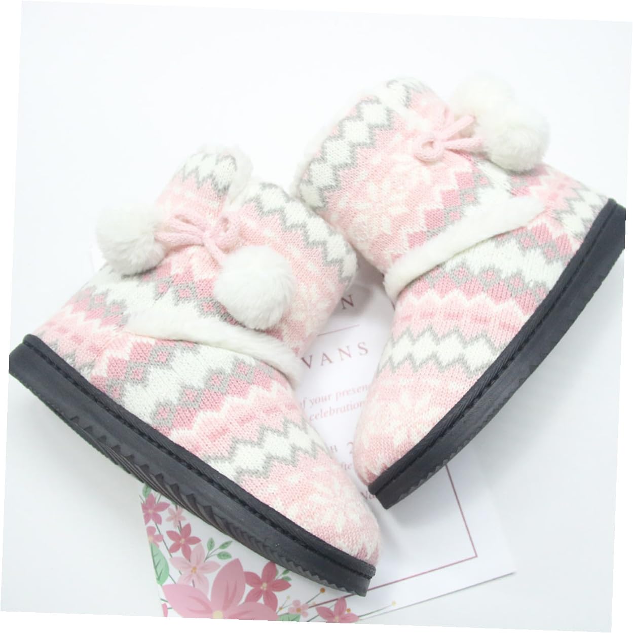 Zapatillas de Casa para Mujer Invierno con Forro de Felpa Cálido Botas de Algodón Gruesas Antideslizantes para Interiores Engrosada y Diseño Completo para los Pies Calientes