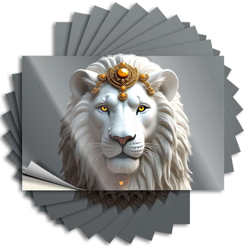 Golden Crowned White Lion Fun Friends - Stickers Tumbler Removable Vinyl Decal(12X18CM)