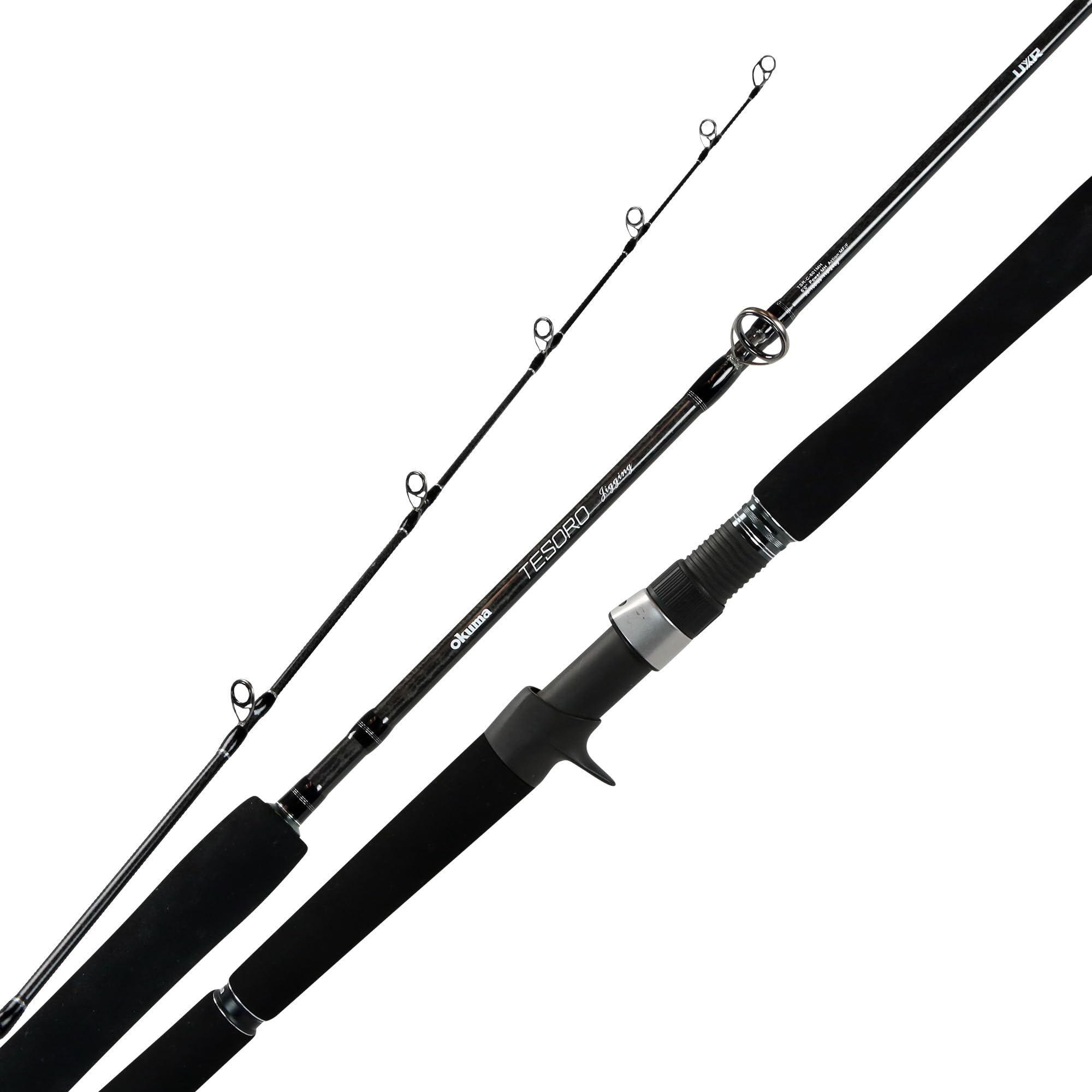 Okuma Tesoro Lightweight 24/30 Ton Carbon UXR Reinforced Fiber Blanks Jigging Rods, TSR-C-601H, Black : Sports & Outdoors
