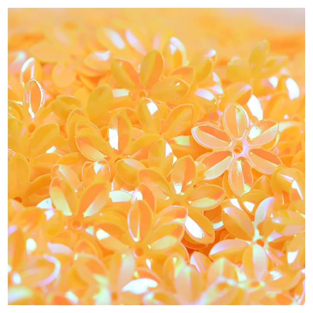 jweemax 10g 15mm Flower Sequins for Crafts, Sparkling Sequin Paillettes Loose Sequin Beads Glitter Flower Confetti Sequins for DIY Embroidery, Embellishments, Doll Clothes, or Party Decoration