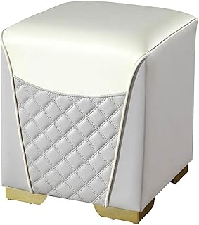 Foot Stool, Footrest Small Ottoman Stool with Metal Base, Modern Vanity Stool Footstools Small Step Stool Ottoman for Couch, Desk, Office, Living Room, D(Size:Small Size,Color:Light Gray squ