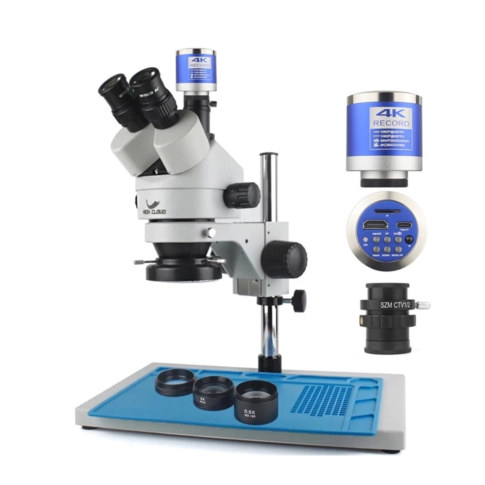 Laboratorium naprawcze do lutowania PCB przemysłowe 3,5-90X Symul-ogniskowy trójokularowy mikroskop stereo 4K 48MP 55MP USB cyfrowa kamera VGA HDMI (2K, 38 mp)