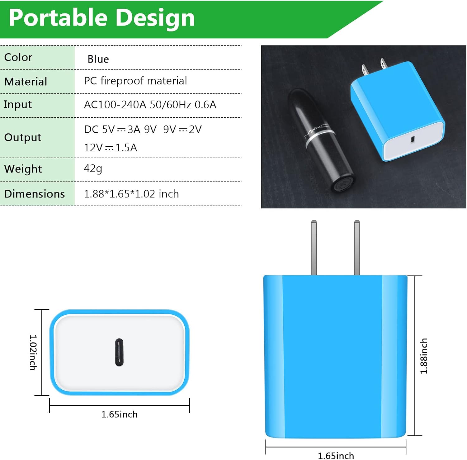 USB C Charger Block Fast Charge, 2Pack 20W PD Fast Charging USB C Wall Charger Adapter Plug Power Brick Cube Box for iPhone 14 13 12 11 Pro Max Mini SE XR XS X 8 Plus, iPad Pro, Samsung, Google Pixel