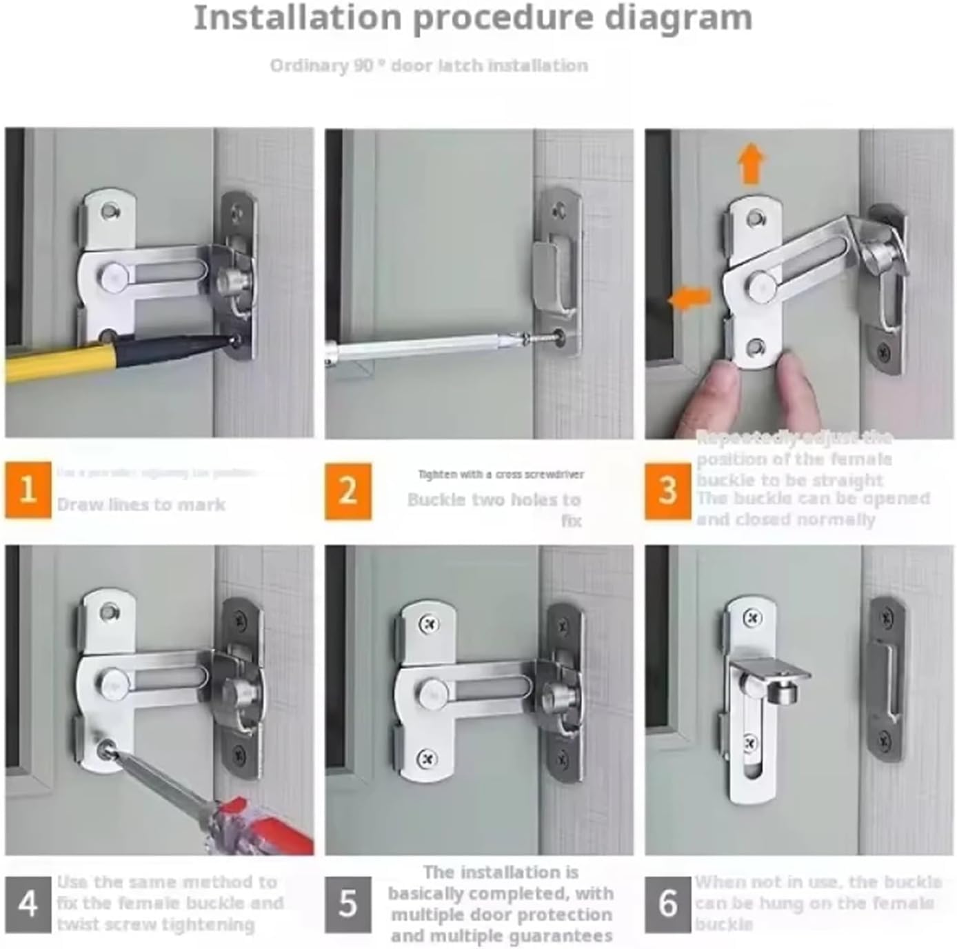 Zamki do drzwi przesuwnych, Zatrzask do bramy stodoły ze stali kątowej 0/180 stopnia przesuwny czarny 2/4 szt(Black X 2pcs)