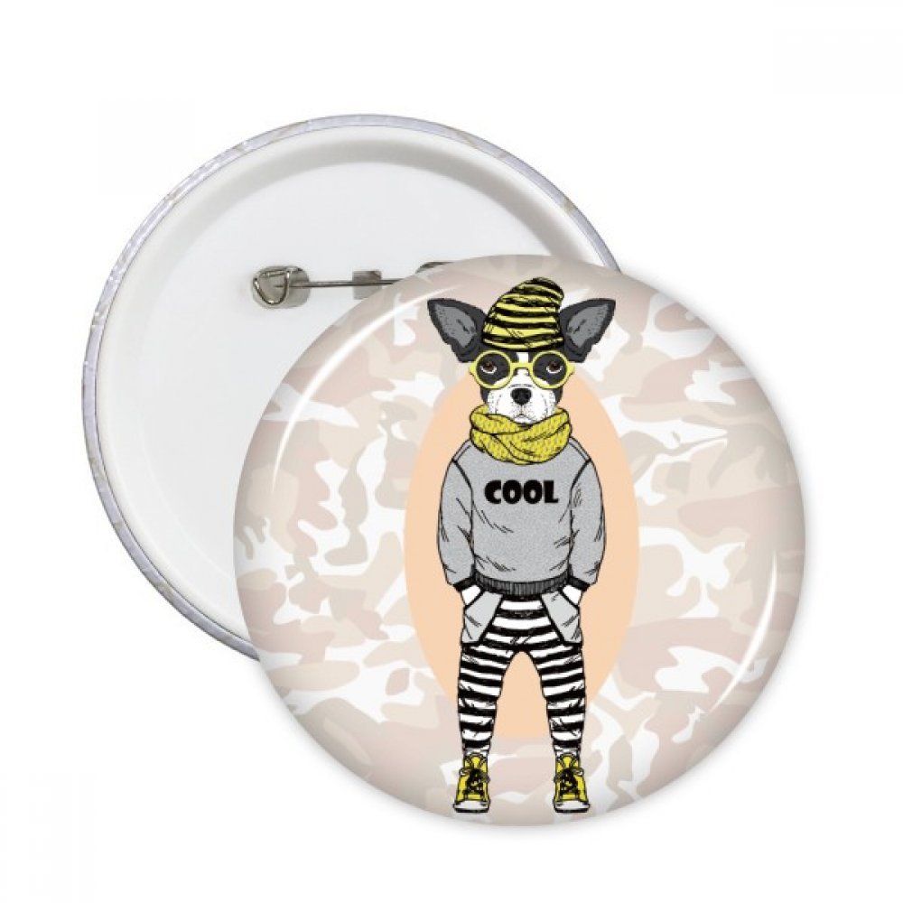 Badge pour vêtement chien DIYthinker épingle aquarelle pour promenade urbaine