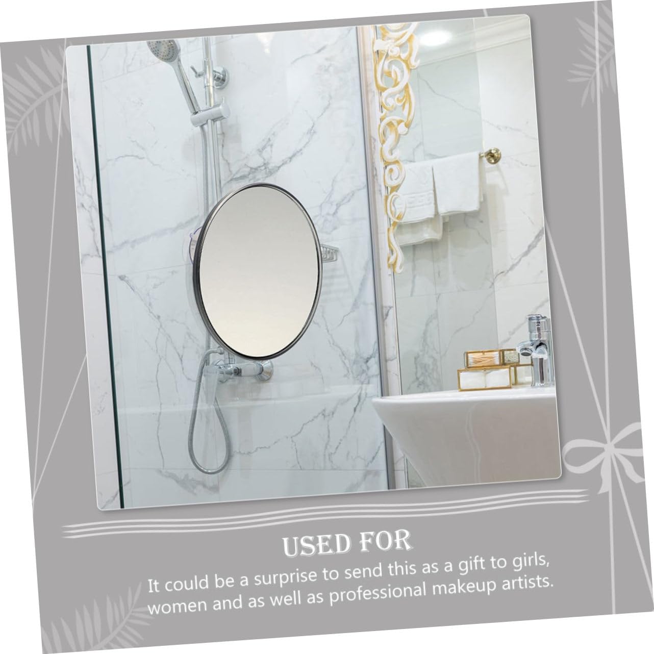 2Pcs Magnifying Makeup Mirror with Suction Cup Convenient Vanity Mirror for Detailed Makeup Application for Home and Travel Use