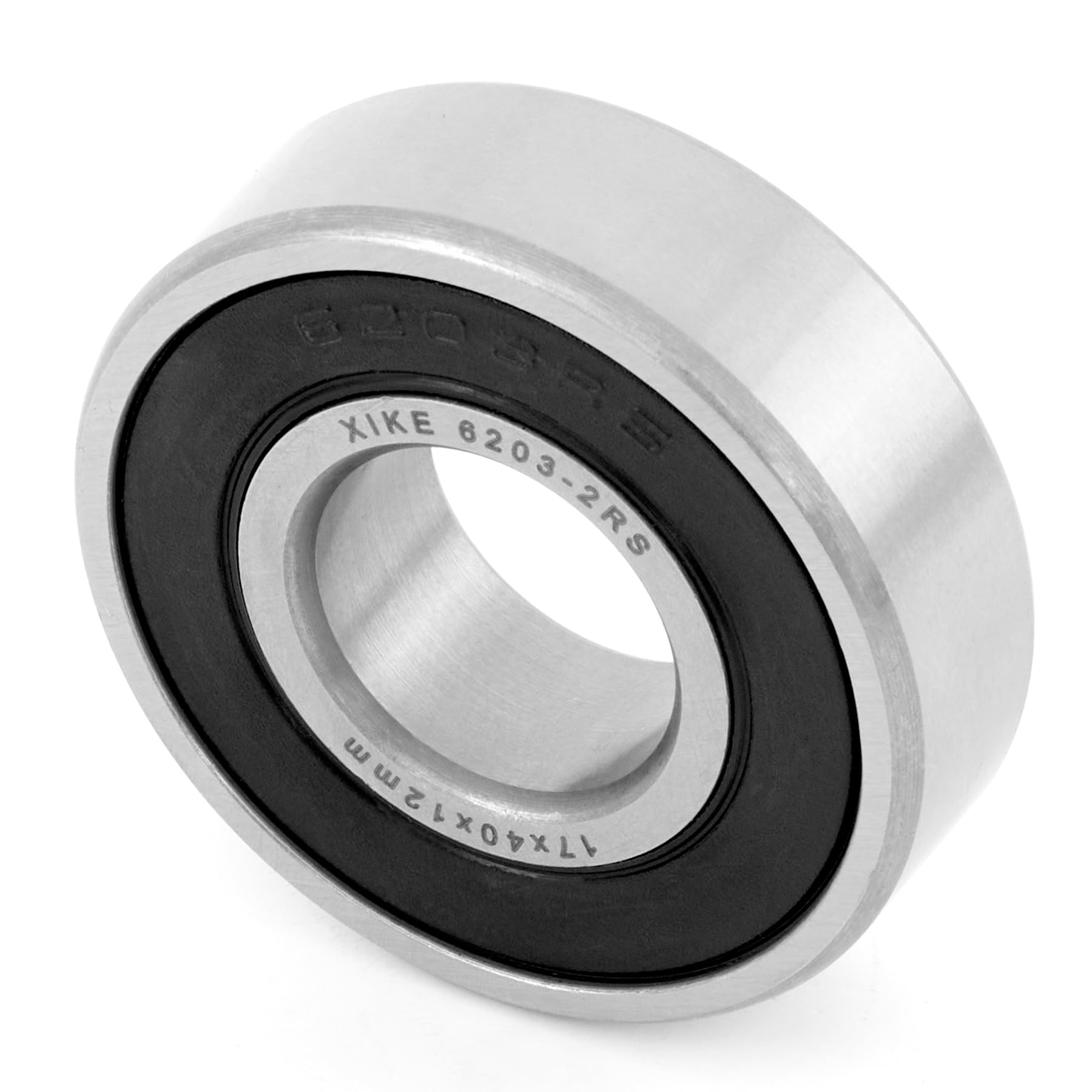 XiKe 4 sztuka 6203-2RS łożysko kulkowe 17x40x12mm, wustronne uszczelnienie gumowe i stal chromowa, 6203RS uszczelnione łożysko kulkowe zwykłe