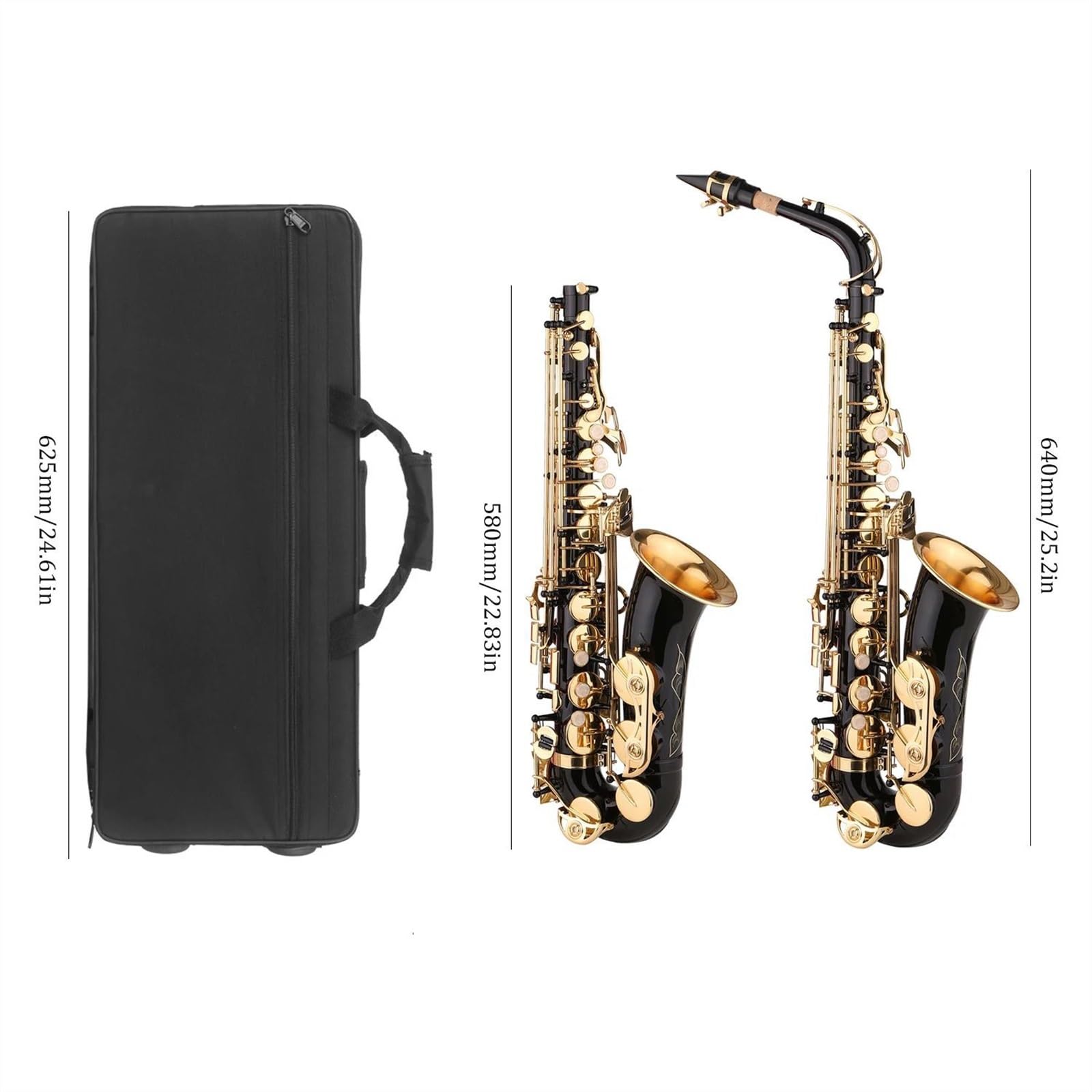 estudiante de saxofón Saxofón Alto Eb De Latón Con Boquilla, Estuche De Transporte, Accesorios Para Estudiantes Principiantes
