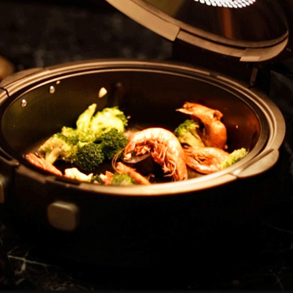 Black air Fryer Oil-Free Electric Fry Basket 1200W Electric Fryer with LED Digital Touch Screen Non-Stick Coating Visual Household Fry Machine.