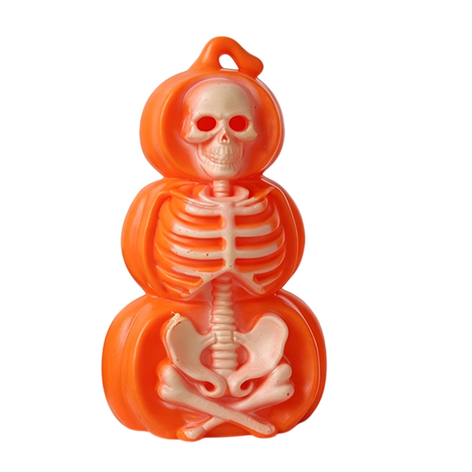 RetroNest Halloween Pumpkin Lantern Light,Battery Operated Decorative Lamp with 3D Skeleton Design,Spooky Lighted Resin Statue for Indoor Outdoor Home Porch Decor Small B