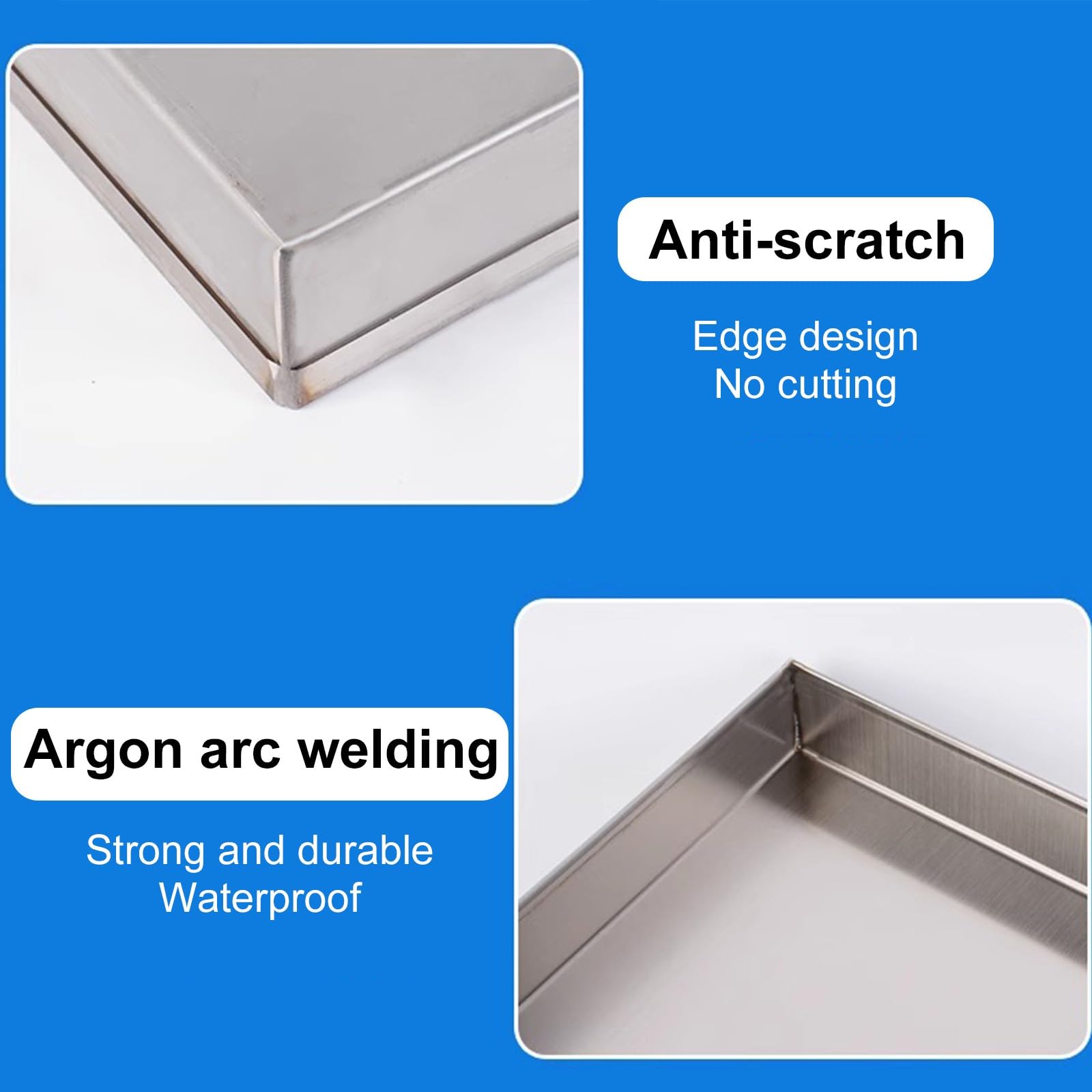 Bandeja de agua universal de acero inoxidable 304, resistente al óxido, 80 x 80 cm, ideal para recoger agua, aceite y condensado de aire acondicionado