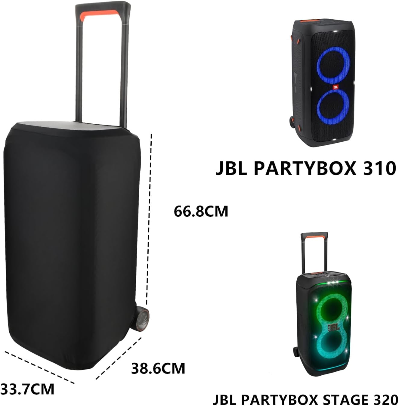 Protective Dust Cover Case Lycra Dustproof Sleeve Accessories for JBL PartyBox Stage 320/Partybox 310 Portable Party Speaker(Black)