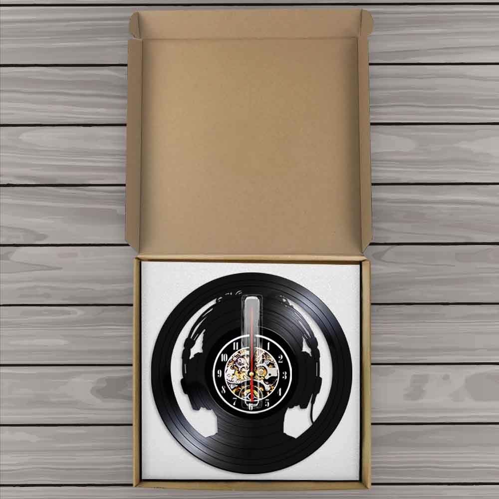 30cm DJ Cuffie Musica Disco in vinile Orologio da parete Design moderno Musica rock DJ Decorazione artistica unica da parete per club di musica Regalo per DJ Regali per la festa della mamma Orologi