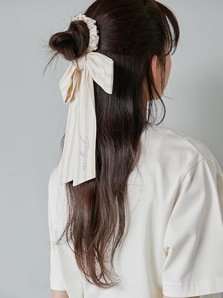 Amazon.co.jp: ストライプ柄リボンシュシュ PWGA252589BLUF : ファッション