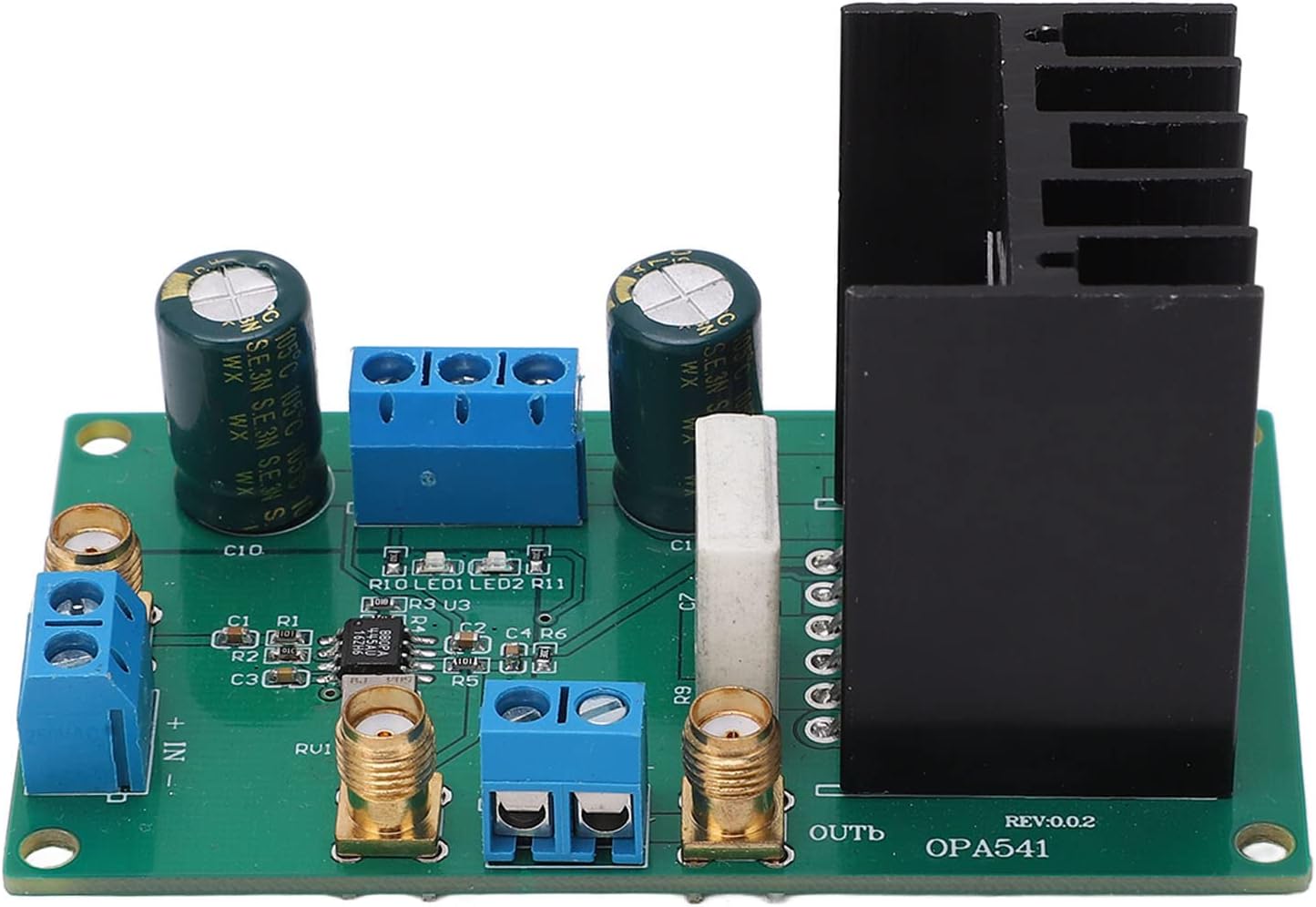 Low Frequency Power Amplifier Module, Audio Amp Board, 10-40V, Compact Size, Heat Sink Equipped for Motor Drive and Signal Amplification
