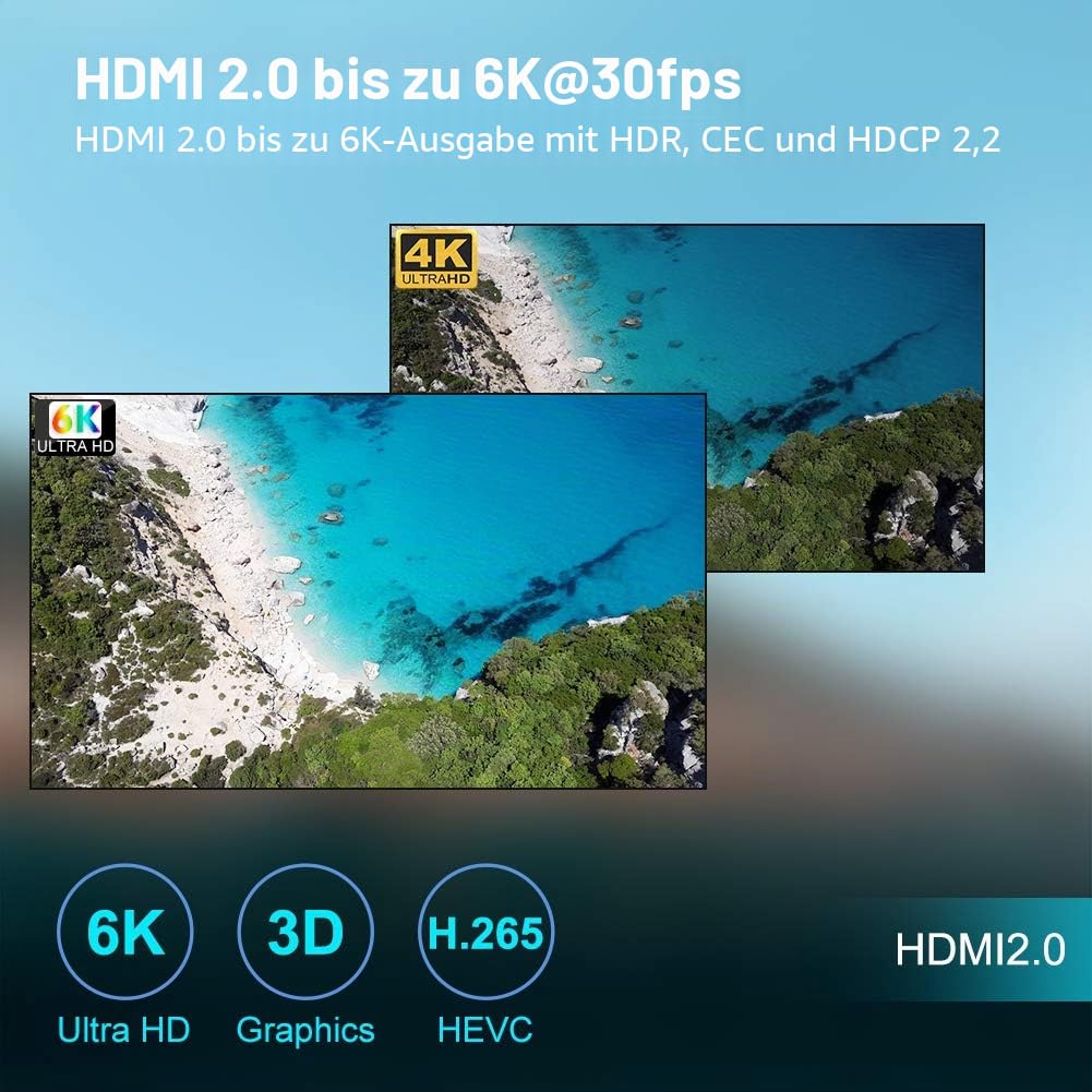 Android 10.0 TV Box, Q Plus TV Box mit 2 GB RAM 16 GB ROM H616 Quad Core Cortex-A53 Prozessor Android Box, unterstützt HD 6K 3D 2,4 GHz WiFi 10/100m Ethernet
