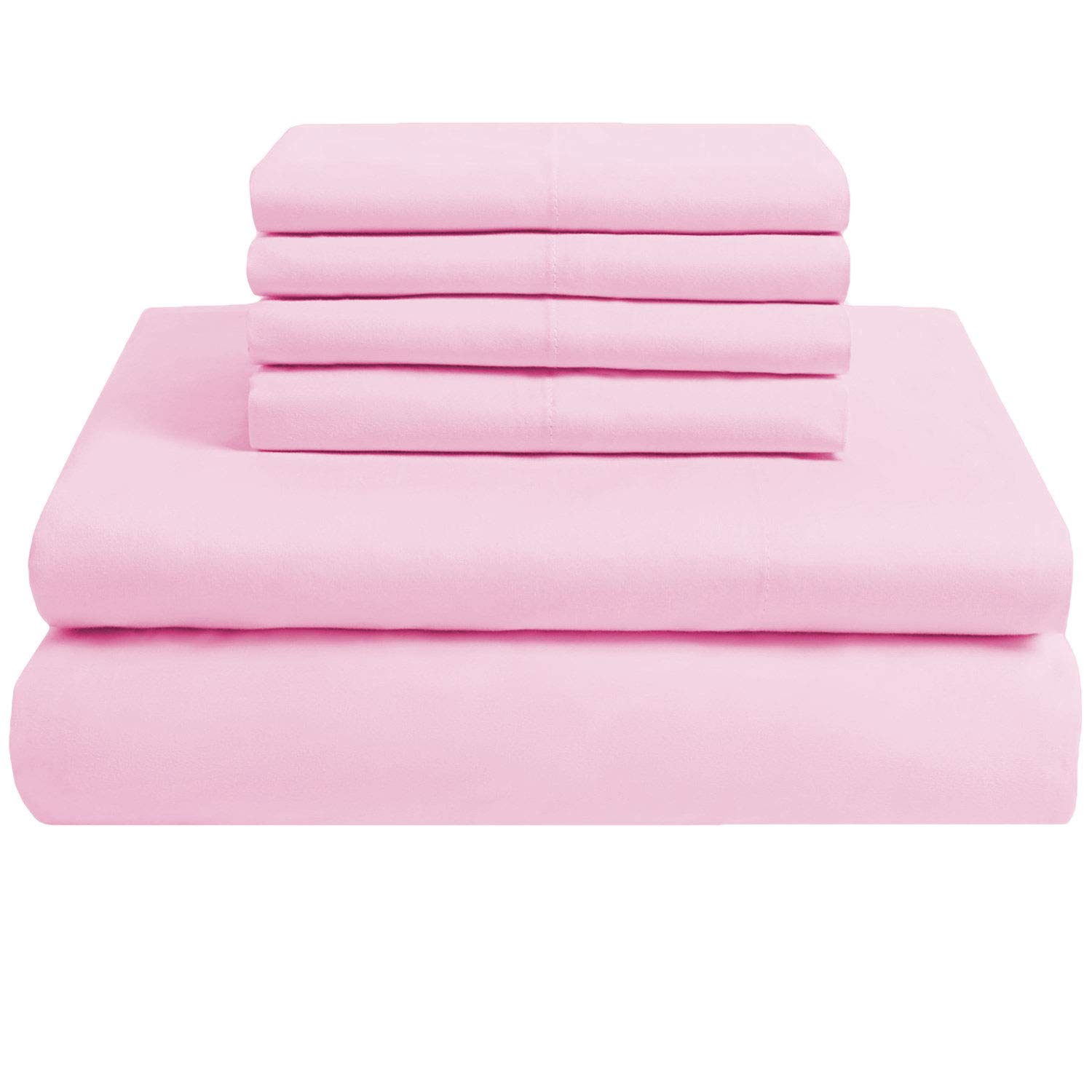 IRGE - Lenzuola Completo Letto Matrimoniale Marta Rosa cipria 250x290 – On Line Happy Casa Store