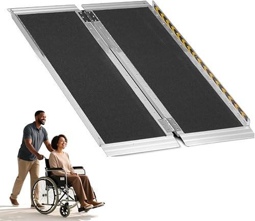 MOTORHOT Rampas portátiles para sillas de ruedas de 3 pies, rampa plegable de aluminio antideslizante para escalones del hogar, scooter, escaleras,