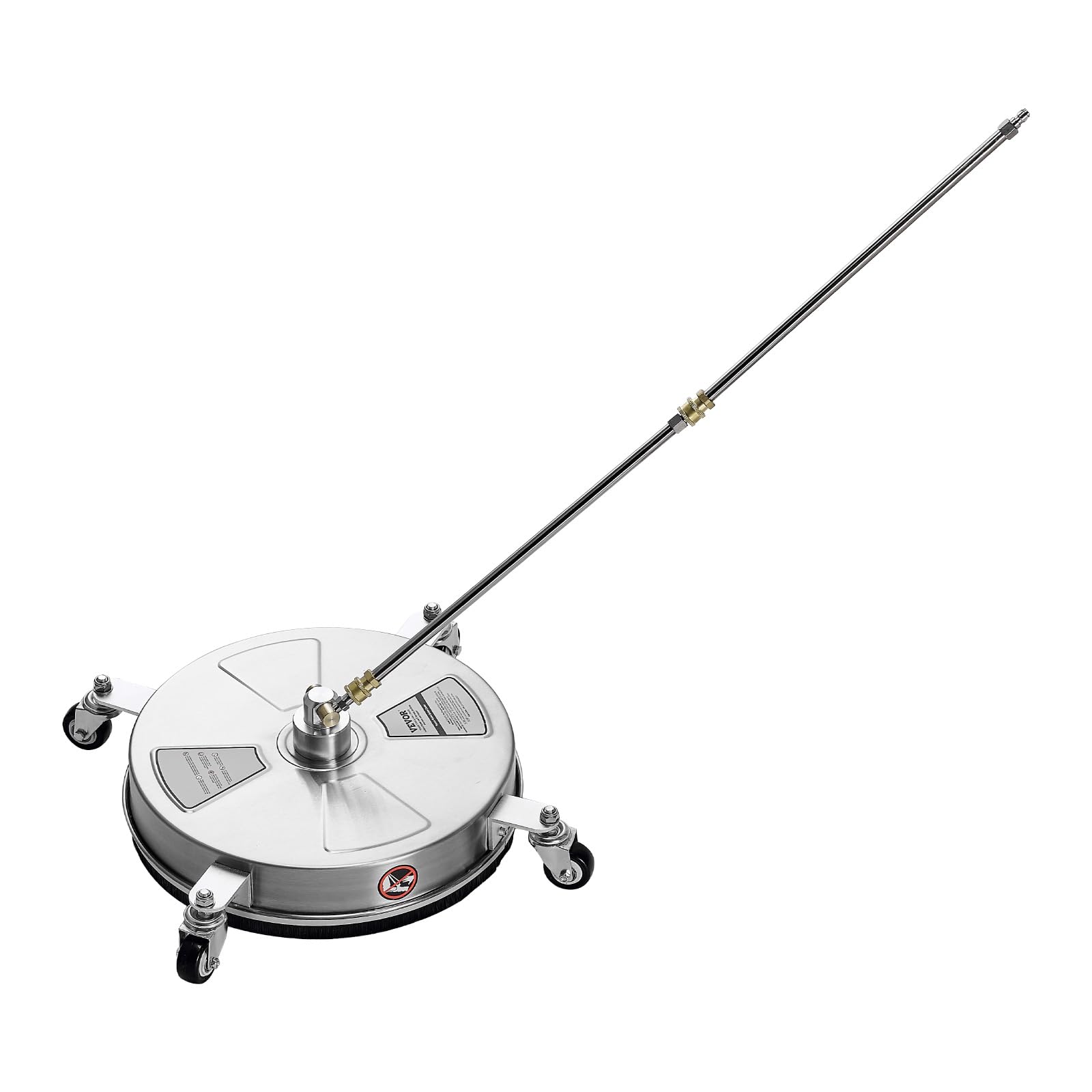 VEVOR Myjka wysokociśnieniowa 430 mm, środek do czyszczenia powierzchni ze stali nierdzewnej z 4 kółkami, maks. 4000 PSI, szybkie przyłącze 1/4 cala, 2 dysze natryskowe, 2 przedłużone pręty do betonu