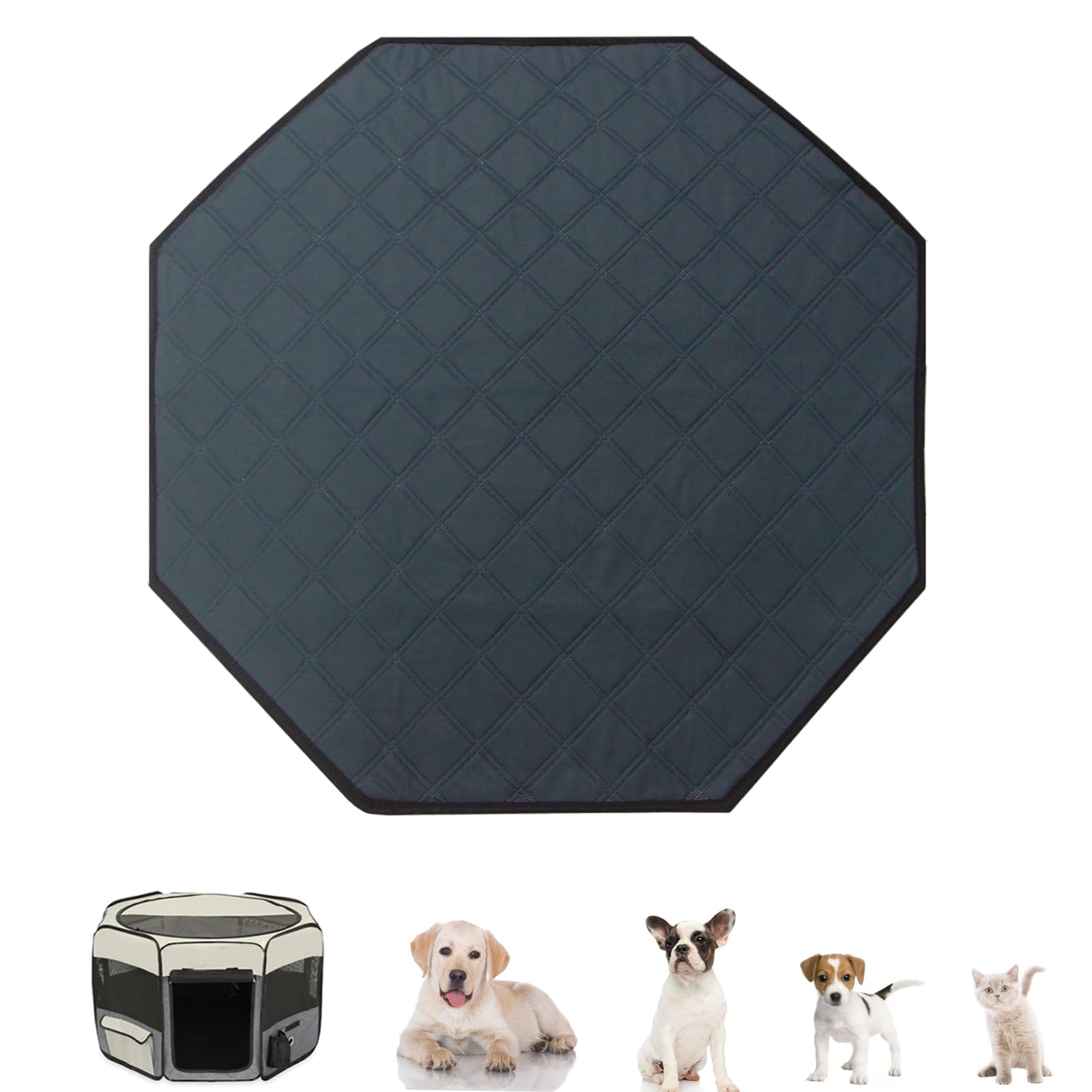 Zhilishu Dog Playpen Mat, Washable Pee Pad for Octagon Puppy Whelping Pading Leakproof Potty Training Pad Liner for Crate Kennel Indoor