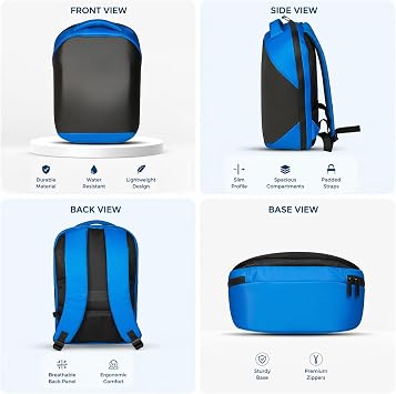 LED Screen Backpack with App Control, Customisable Display, Lightweight Water-Resistant Rucksack Bag for School, Travel & Cycling (Dark Blue)