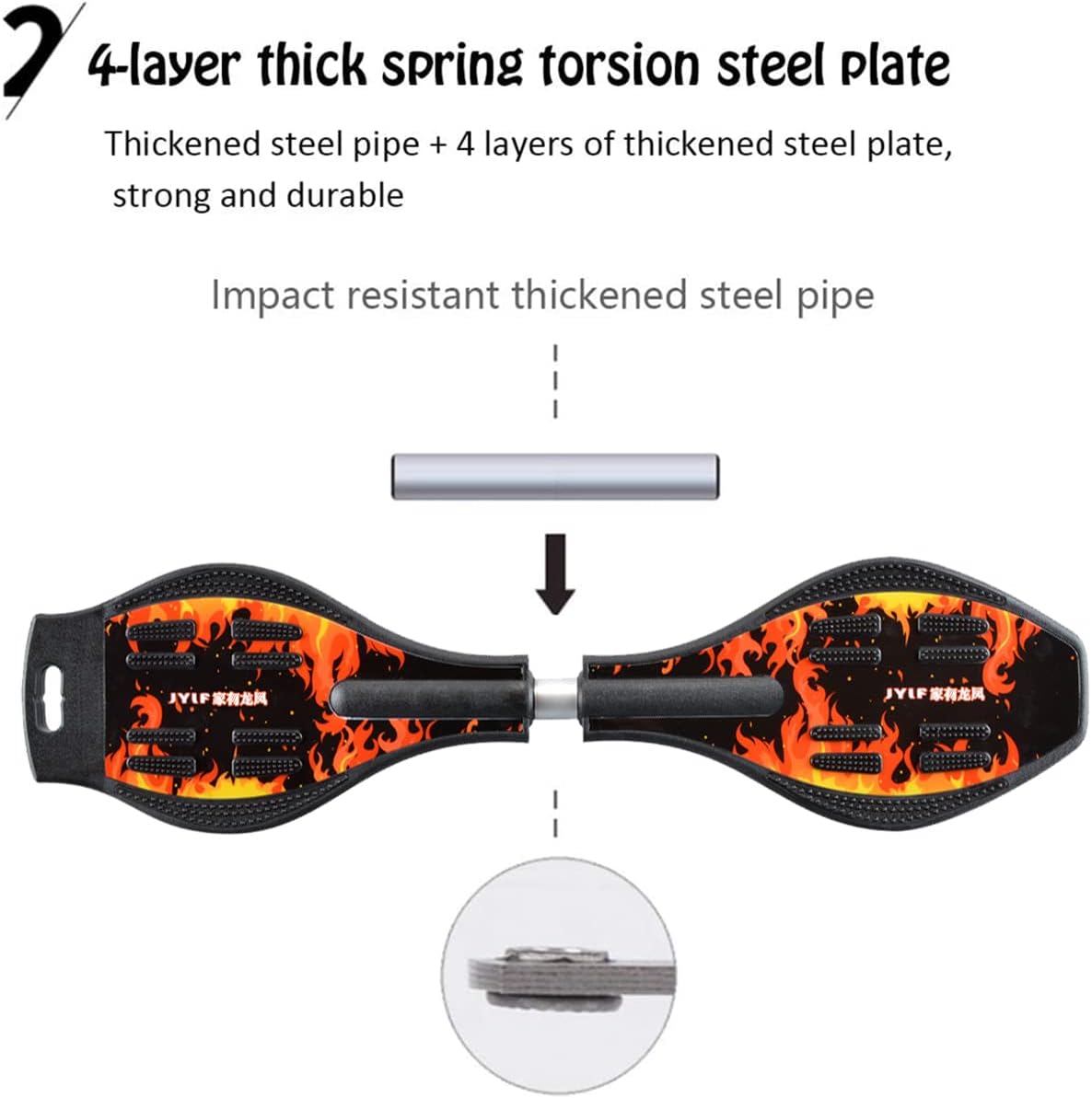 Waveboard Children Street Surfing Caster Torsion Skateboard Double Decks Casterboards for Wave/Surf Waveboard/Castor Board with Light Up Wheels for Kids/Teens