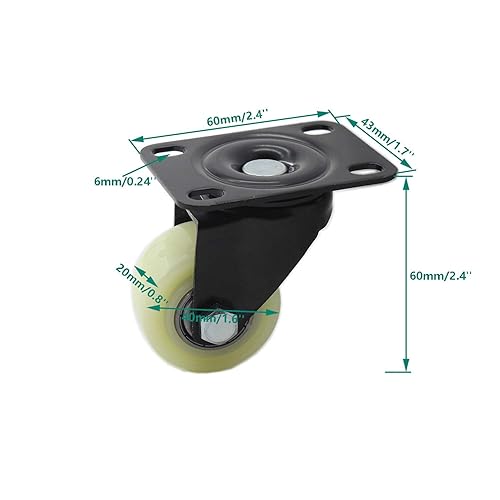 Miniatura 2 de Ruedas giratorias de 1.5 pulgadas, ruedas de placa resistentes con freno de seguridad, ruedas de bloqueo para muebles con rodamiento fuerte sin